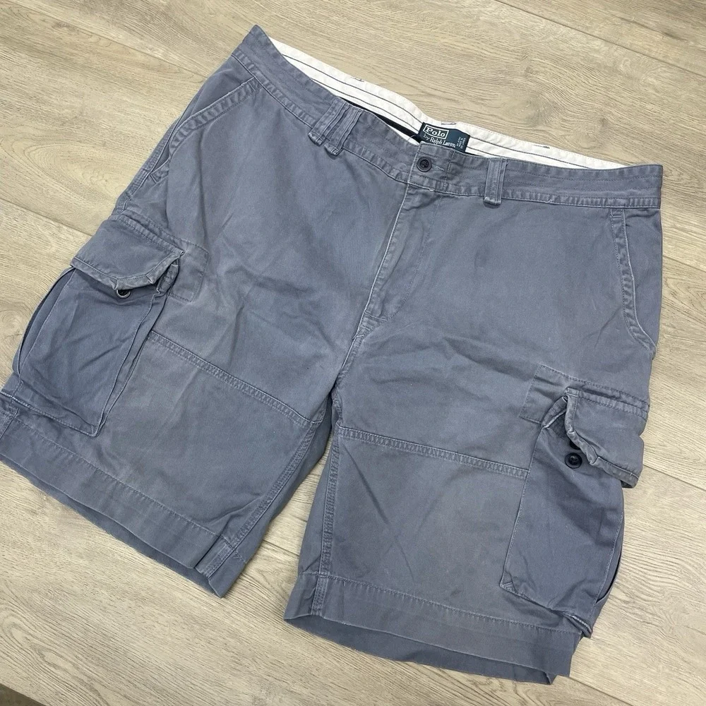 Polo Ralph Lauren Gray Blue Men Cargo Pants Sz 44B READ